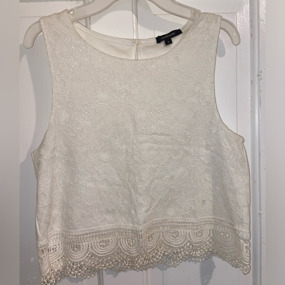 All white crop top in size (Small)
